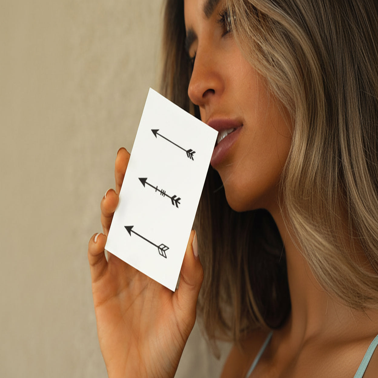 Temporary Arrow Tattoo with Water Transfer Application, Black Ink