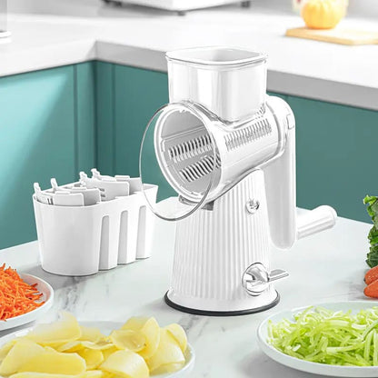 Manual Kitchen Grater with Stable Base and Multiple Grating Surfaces
