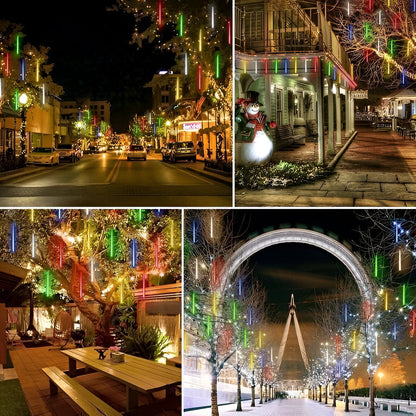 LED Meteor Shower Garland with Sequential Cascade Effect, 8 Strands 30cm