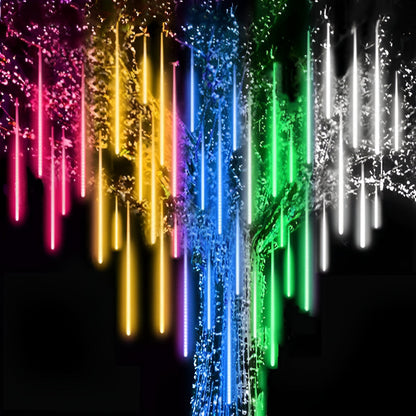 LED Meteor Shower Garland with Sequential Cascade Effect, 8 Strands 30cm