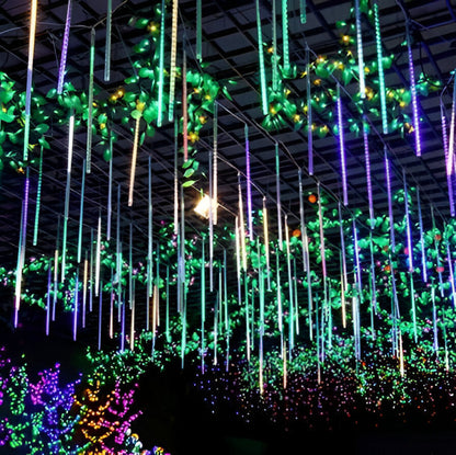 LED Meteor Shower Garland with Sequential Cascade Effect, 8 Strands 30cm