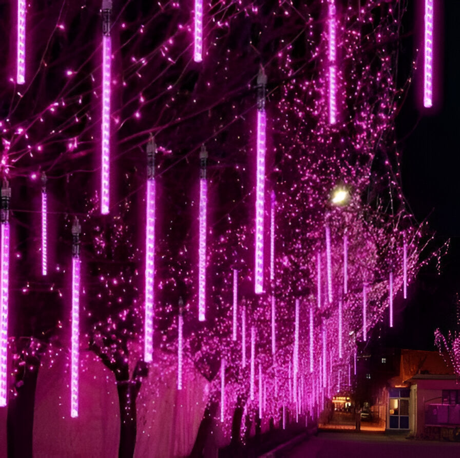 LED Meteor Shower Garland with Sequential Cascade Effect, 8 Strands 30cm