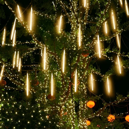 LED Meteor Shower Garland with Sequential Cascade Effect, 8 Strands 30cm