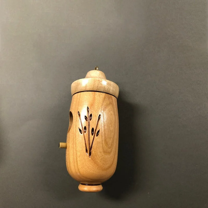 Hummingbird Nesting House with Hanging Loop and Wood Grain Finish, 3.1x3.1x5.9in