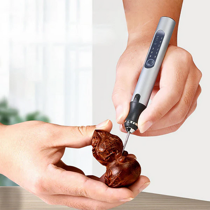 Handheld Engraving Pen with Interchangeable Bits and Sanding Discs for Wood, Metal, Glass