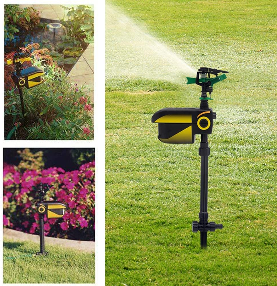 Motion Activated Garden Sprinkler with Solar Power and Battery Backup