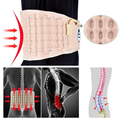 Inflatable Lower Back Support Belt with Hand Pump and Cotton Lining