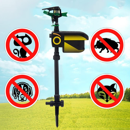 Motion Activated Garden Sprinkler with Solar Power and Battery Backup