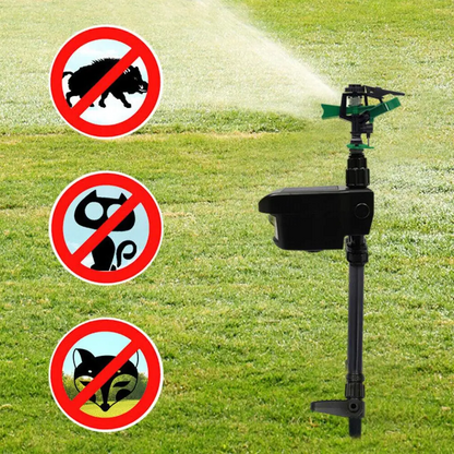 Motion Activated Garden Sprinkler with Solar Power and Battery Backup