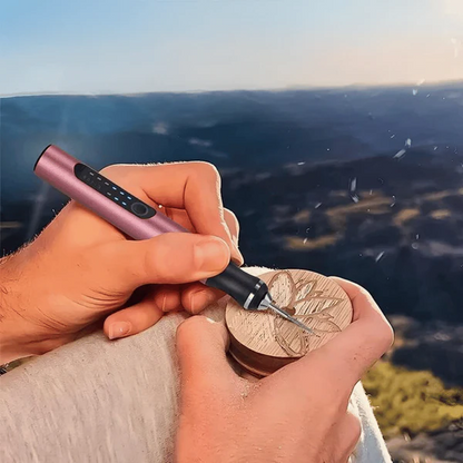 Handheld Engraving Pen with Interchangeable Bits and Sanding Discs for Wood, Metal, Glass