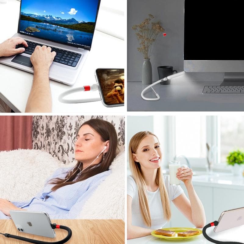 Charging Cable with Foldable Phone Stand and 2.4A Fast Charging