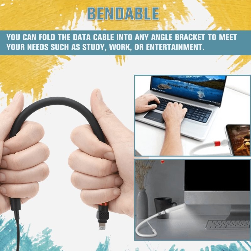 Charging Cable with Foldable Phone Stand and 2.4A Fast Charging
