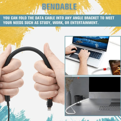 Charging Cable with Foldable Phone Stand and 2.4A Fast Charging