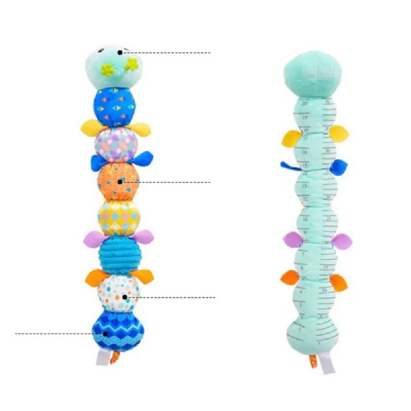 Plush Caterpillar Toy with Musical Sounds and Multiple Textures for Babies