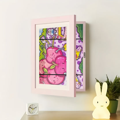 Artwork Storage Frame with Magnetic Display and 150 Drawing Capacity