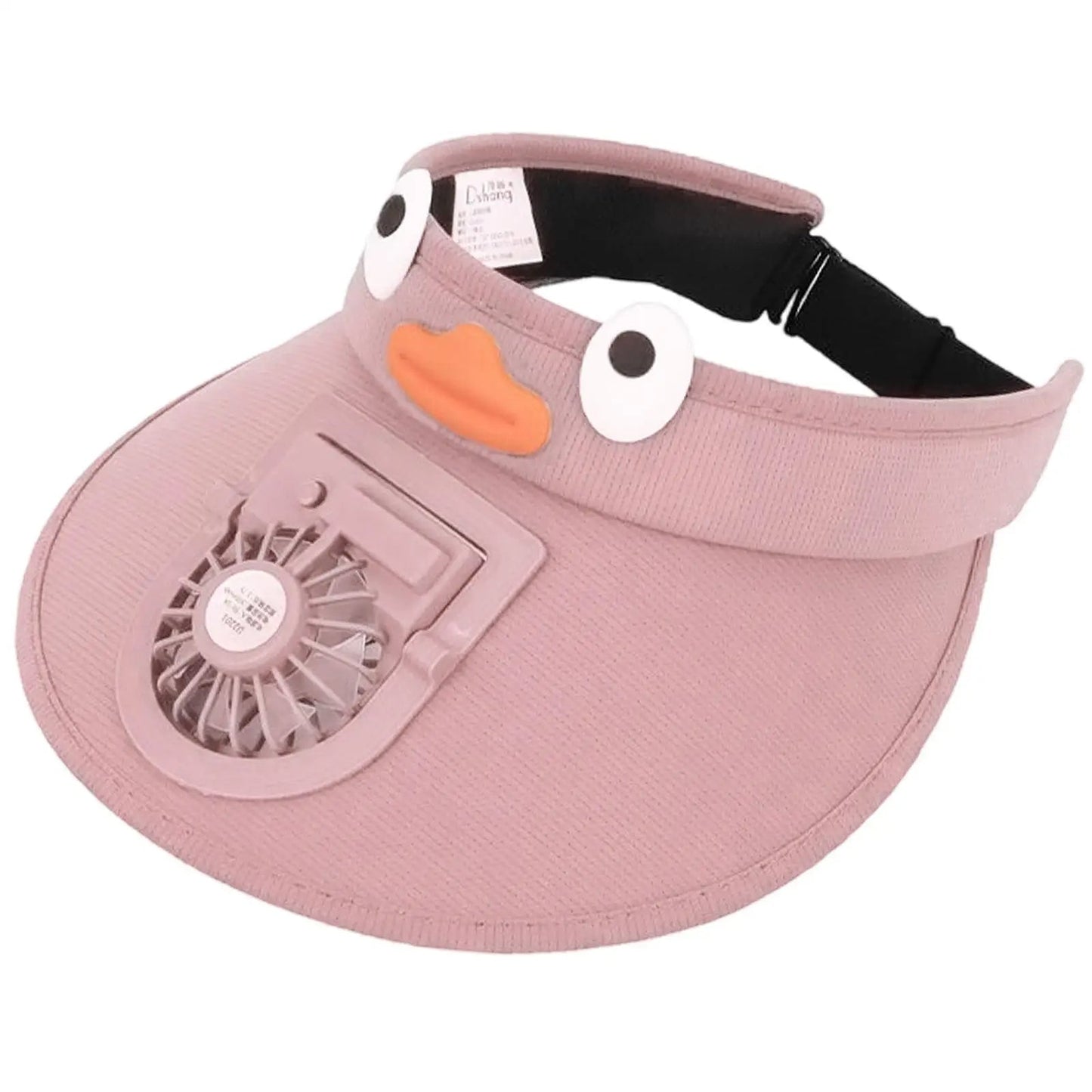 Kids Sun Visor with Built-In Cooling Fan and Adjustable Chin Strap
