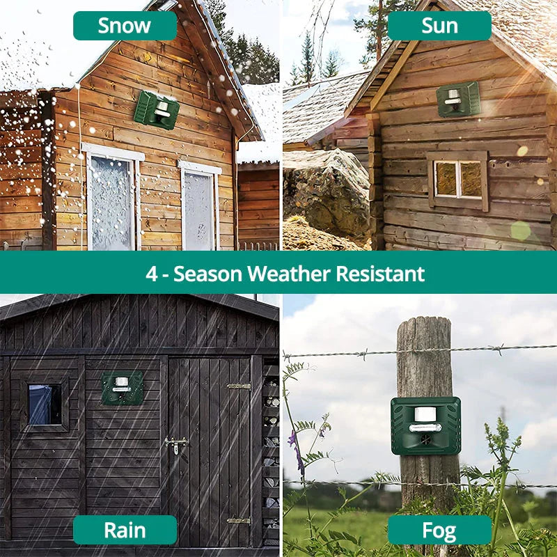 Motion Sensor Animal Repeller with 70ft Detection Range and Ultrasonic Output