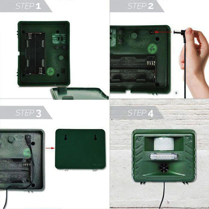 Motion Sensor Animal Repeller with 70ft Detection Range and Ultrasonic Output
