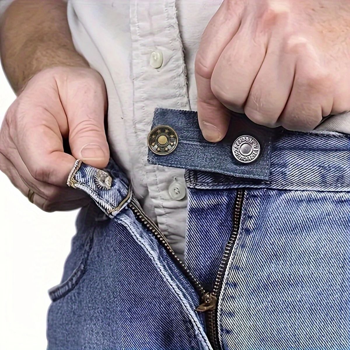 Stretch Fit Button Extenders for Waistbands and Trousers