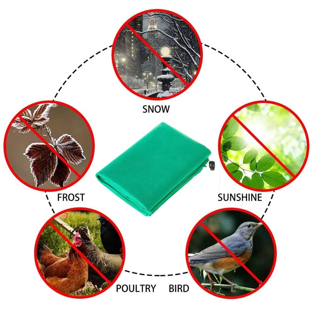 Breathable Garden Blanket for Frost and Freeze Protection with Zip Closure