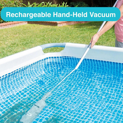 Cordless Handheld Pool Cleaner with Dual Brush Heads for Above Ground Pools