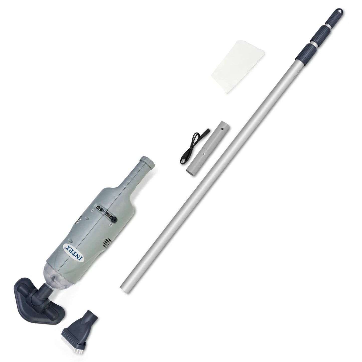 Cordless Handheld Pool Cleaner with Dual Brush Heads for Above Ground Pools
