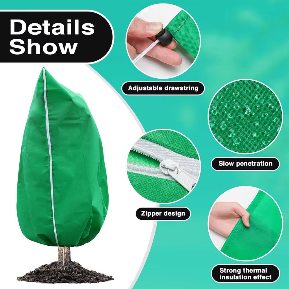 Breathable Garden Blanket for Frost and Freeze Protection with Zip Closure