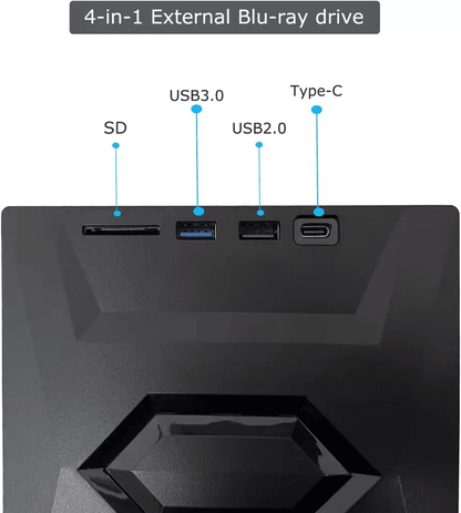 Portable USB CD DVD Burner and Player with SD Card and USB Hub for PC and Mac