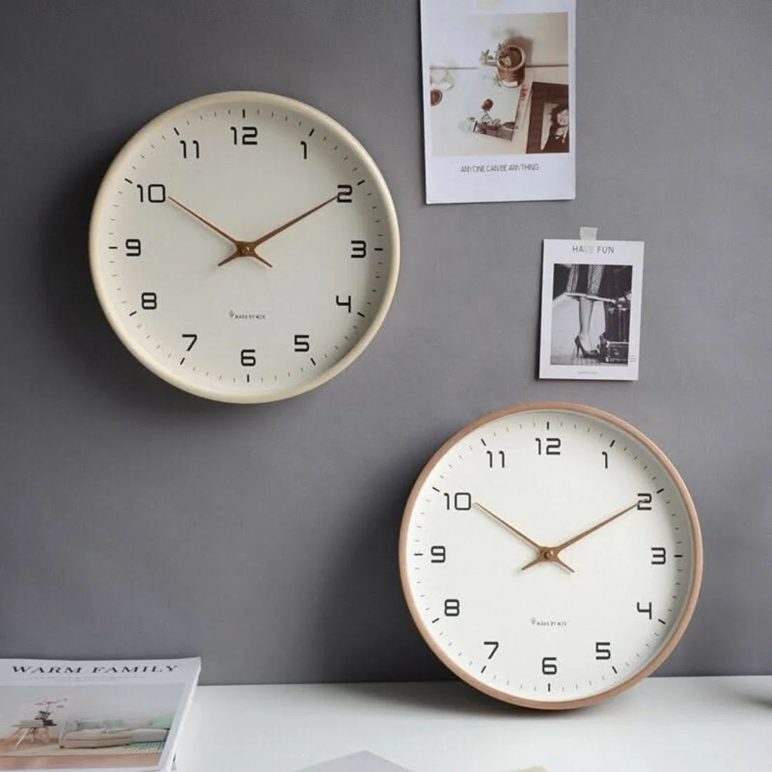 Minimalist Round Wall Clock for Scandinavian Style Interiors