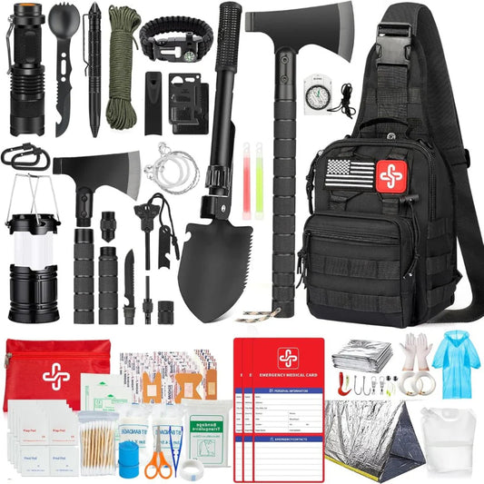 262-Piece Emergency First Aid and Camping Survival Gear Set