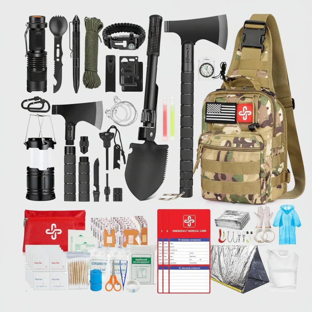 262-Piece Emergency First Aid and Camping Survival Gear Set