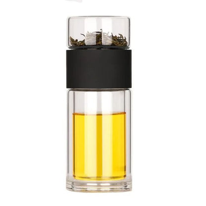 Heat-Resistant Glass Tea Bottle with Built-In Infuser Filter for Loose Leaf Tea