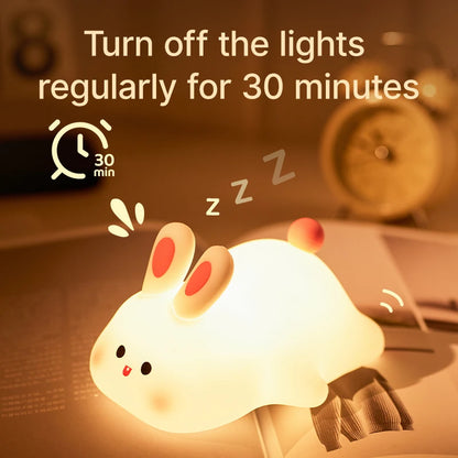 Silicone Bunny Night Light with USB Rechargeable Touch Control