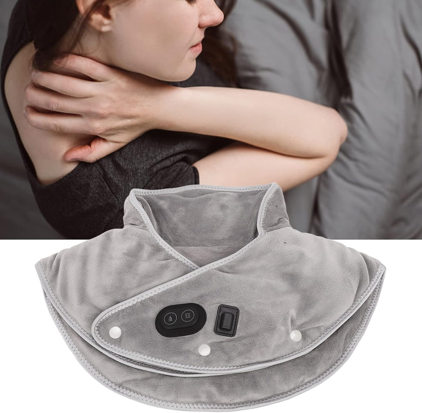 USB Powered Heating Wrap for Neck and Shoulder Pain with 3 Temperature Settings