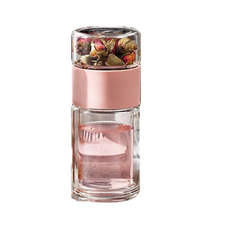 Heat-Resistant Glass Tea Bottle with Built-In Infuser Filter for Loose Leaf Tea