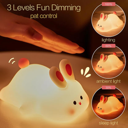 Silicone Bunny Night Light with USB Rechargeable Touch Control
