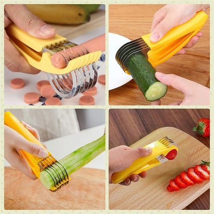 Stainless Steel Manual Slicer for Bananas, Sausages and Vegetables