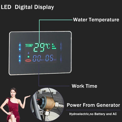 Multi-Mode Shower Column with LED Light and Digital Temperature Display