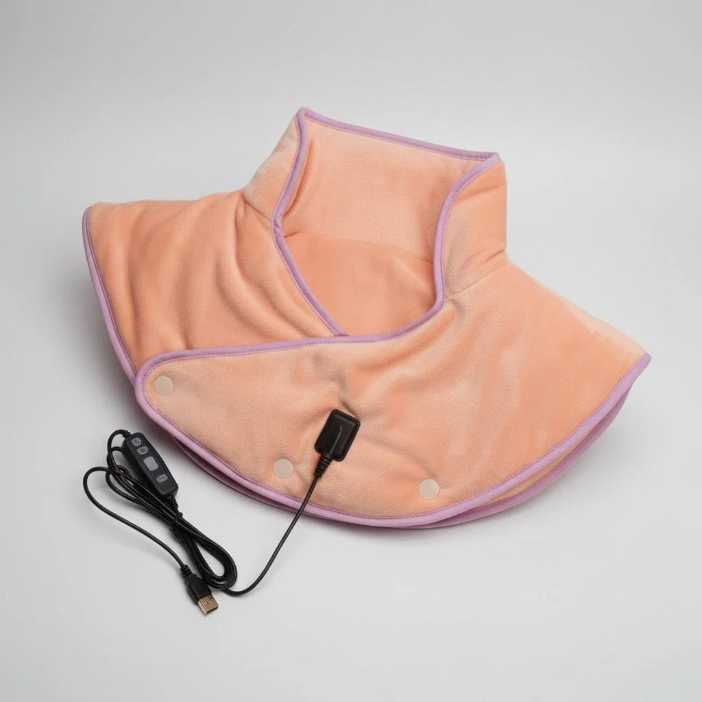 Vibrating Heat Massager Pad for Neck and Shoulder Relief