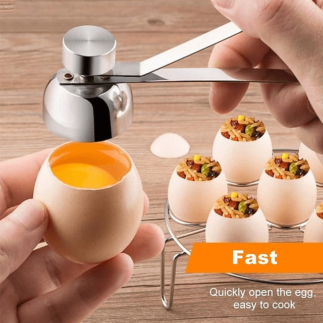 Stainless Steel Eggshell Cutter for Soft Boiled and Century Eggs
