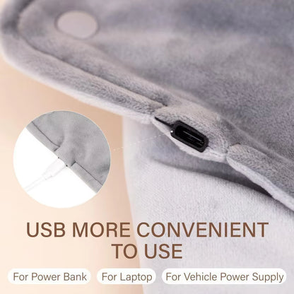 Machine Washable Microplush Heating Mat for Back Pain and Cramp Relief, USB Powered