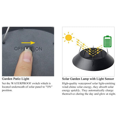 Solar LED Wind Chime Lantern with Hummingbird Design and Color Changing Light