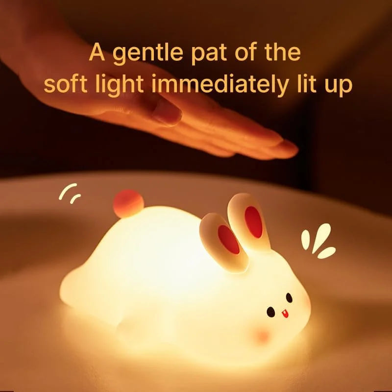 Silicone Bunny Night Light with USB Rechargeable Touch Control