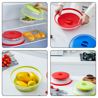 Foldable Silicone Splatter Guard for Microwave Cooking and Food Storage