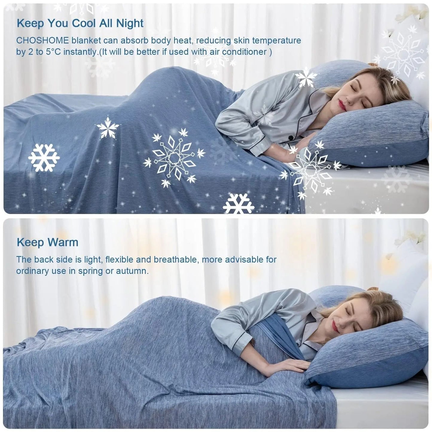 Lightweight Summer Blanket for Hot Sleepers with Cooling Fabric