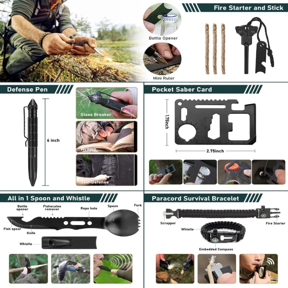 262-Piece Emergency First Aid and Camping Survival Gear Set