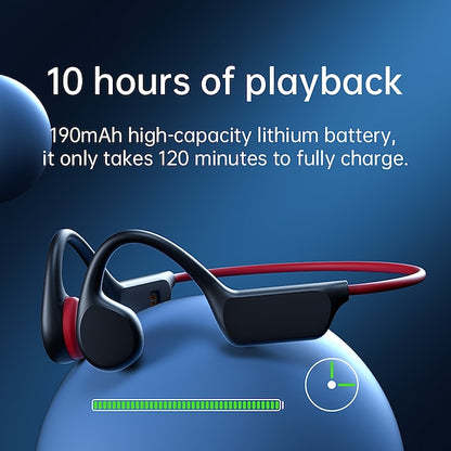 Bone Conduction Bluetooth Earphones with 32GB Memory, IPX8 Waterproof Ear Hook Design and Microphone for Swimming