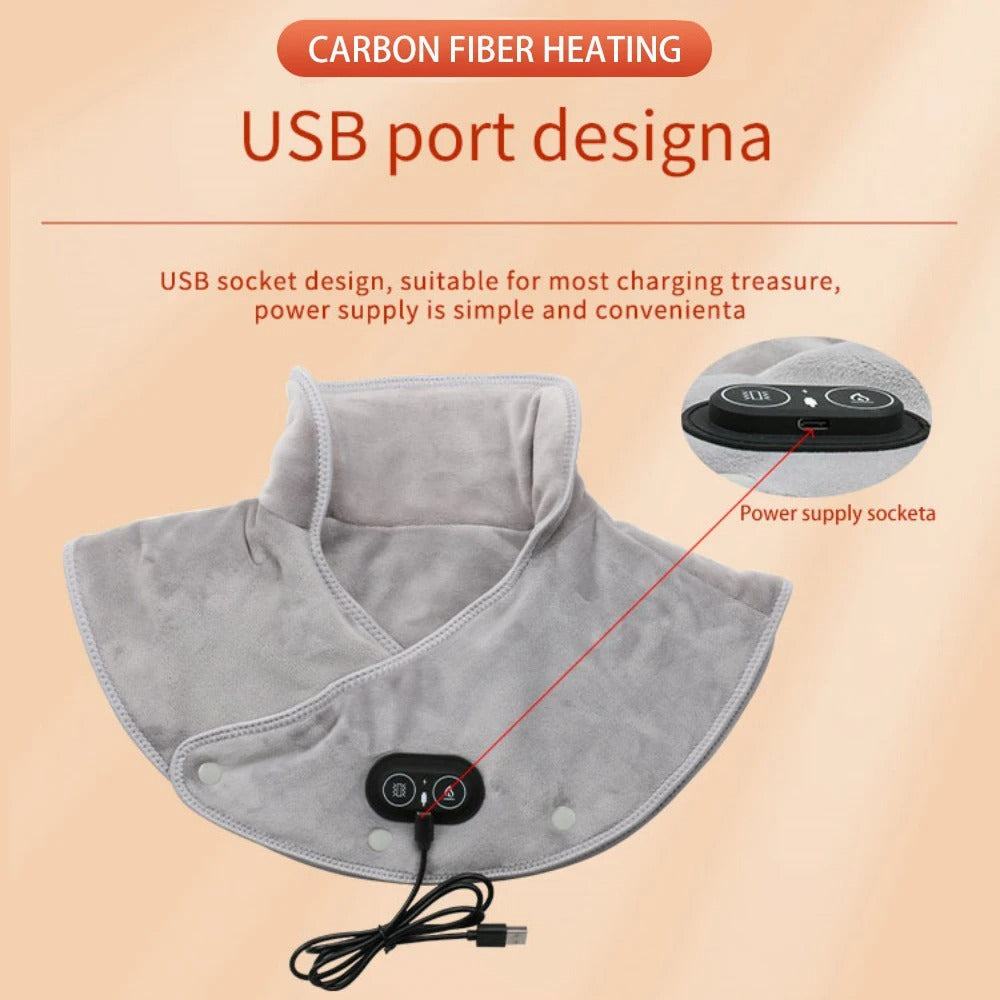 USB Powered Heating Wrap for Neck and Shoulder Pain with 3 Temperature Settings