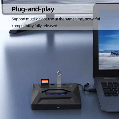 Portable USB CD DVD Burner and Player with SD Card and USB Hub for PC and Mac