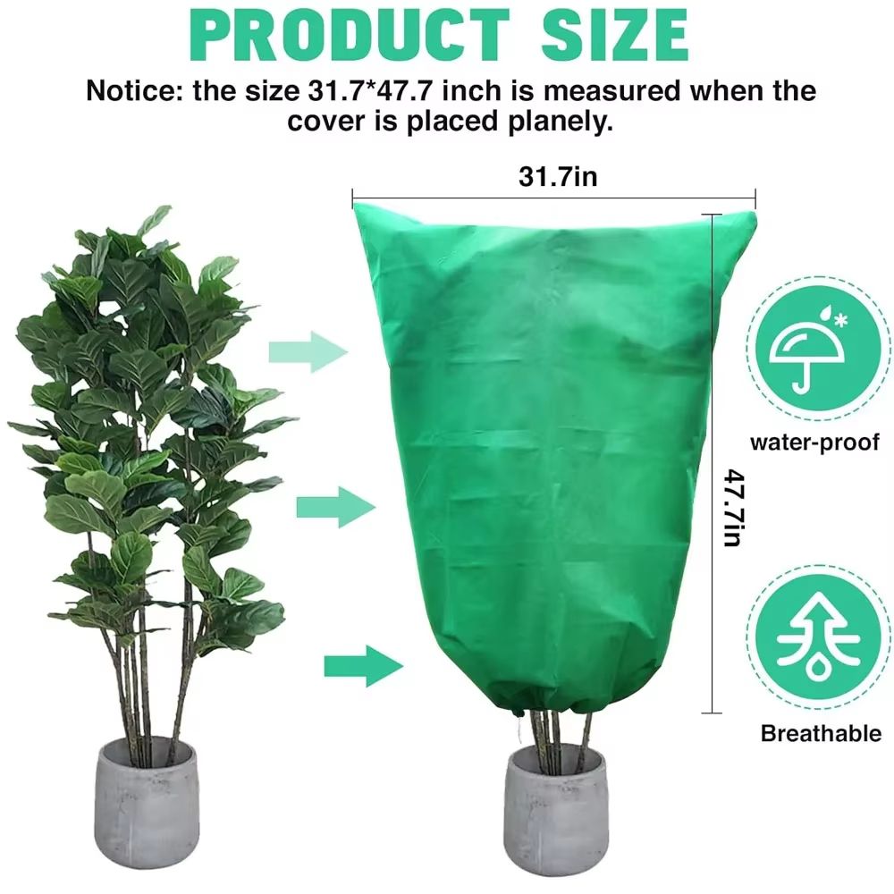 Breathable Garden Blanket for Frost and Freeze Protection with Zip Closure